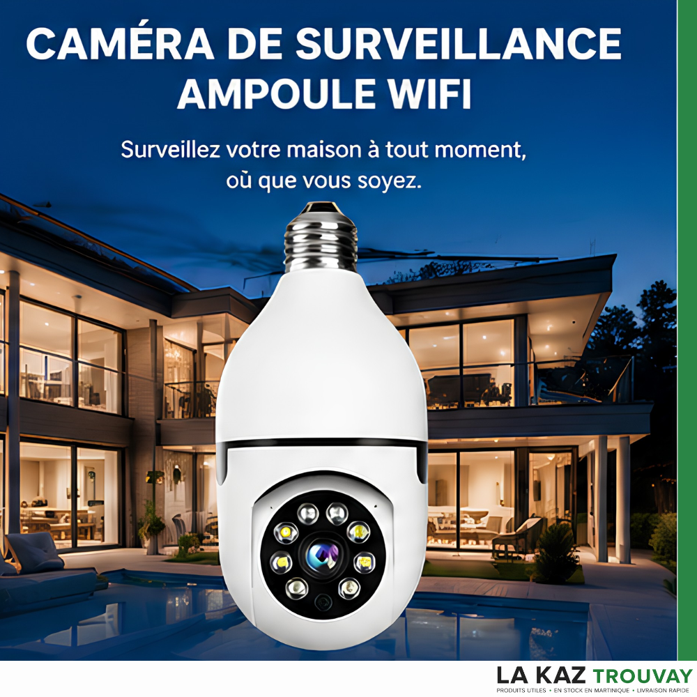 Caméra Ampoule Wifi 360° HD – Surveillez Votre Maison Depuis Votre Téléphone