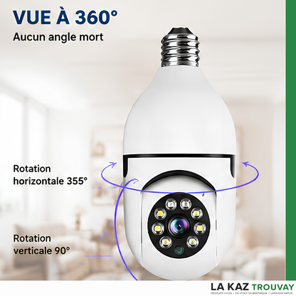 Caméra Ampoule Wifi 360° HD – Surveillez Votre Maison Depuis Votre Téléphone