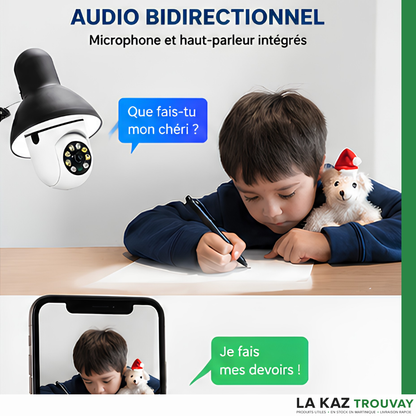 Caméra Ampoule Wifi 360° HD – Surveillez Votre Maison Depuis Votre Téléphone