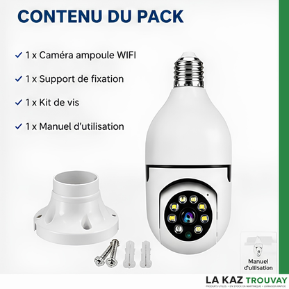 Caméra Ampoule Wifi 360° HD – Surveillez Votre Maison Depuis Votre Téléphone