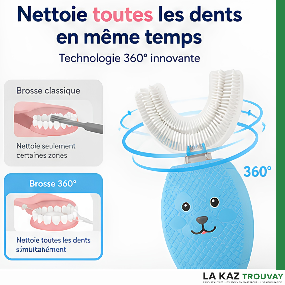 🦷 Brosse Dents Magique 360° Enfant™ Le brossage devient enfin un jeu