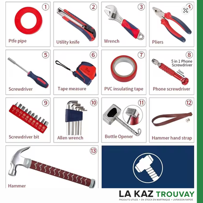 🔨 Marteau Boite à Outils 13-en-1 – La Boîte à Outils Cachée qui Impressionne Tout le Monde.