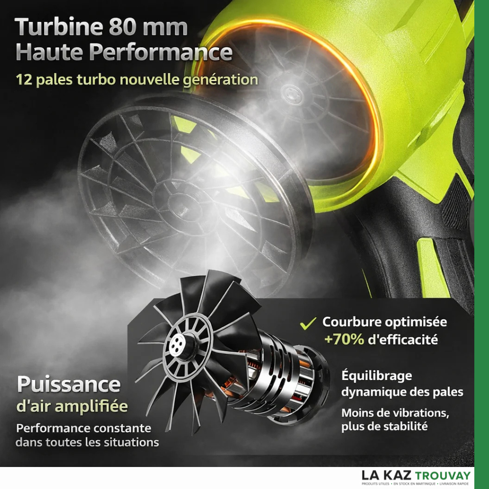 NEWS 2026 - Souffleur Turbo Pro™ Sans Fil – Ultra Puissant, Batterie Incluse & Mallette Offerte