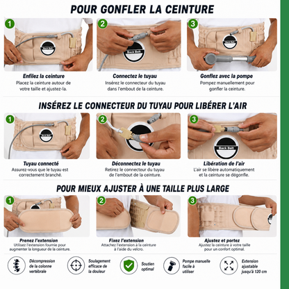 Ceinture de Décompression Lombaire AirFlex™ – Soulagement du Dos & Soutien Vertébral